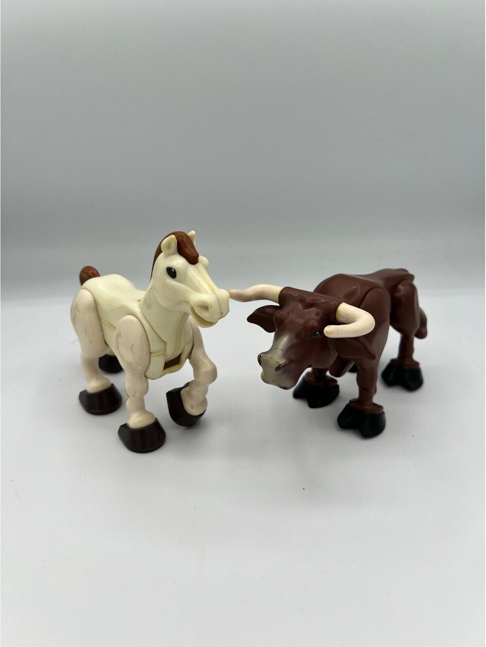LOT Vintage 1979/1980 Fisher Price Husky Helper Horse and Longhorn Bull
